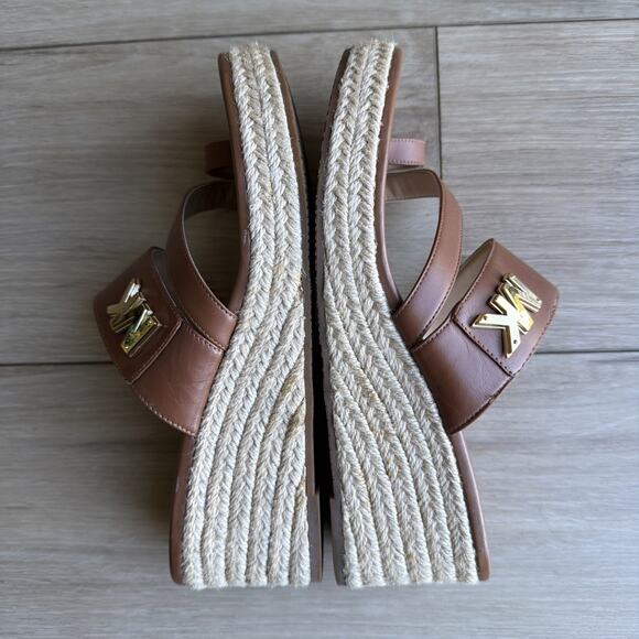 Michael Kors Sidney Espadrille Wedge Sandal Tan Brown - Size US 8.5 - Picture 3 of 7